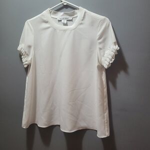 Belle Vere White Short Ruffle Sleeve Top  Size XS